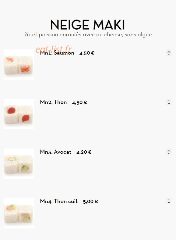 Hoki Sushi — carte page 16