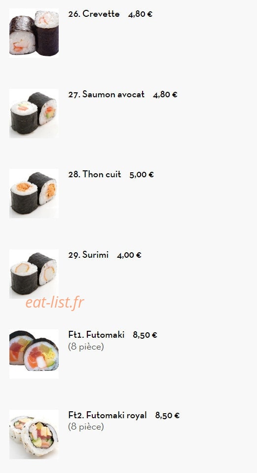 Hoki Sushi — carte page 19