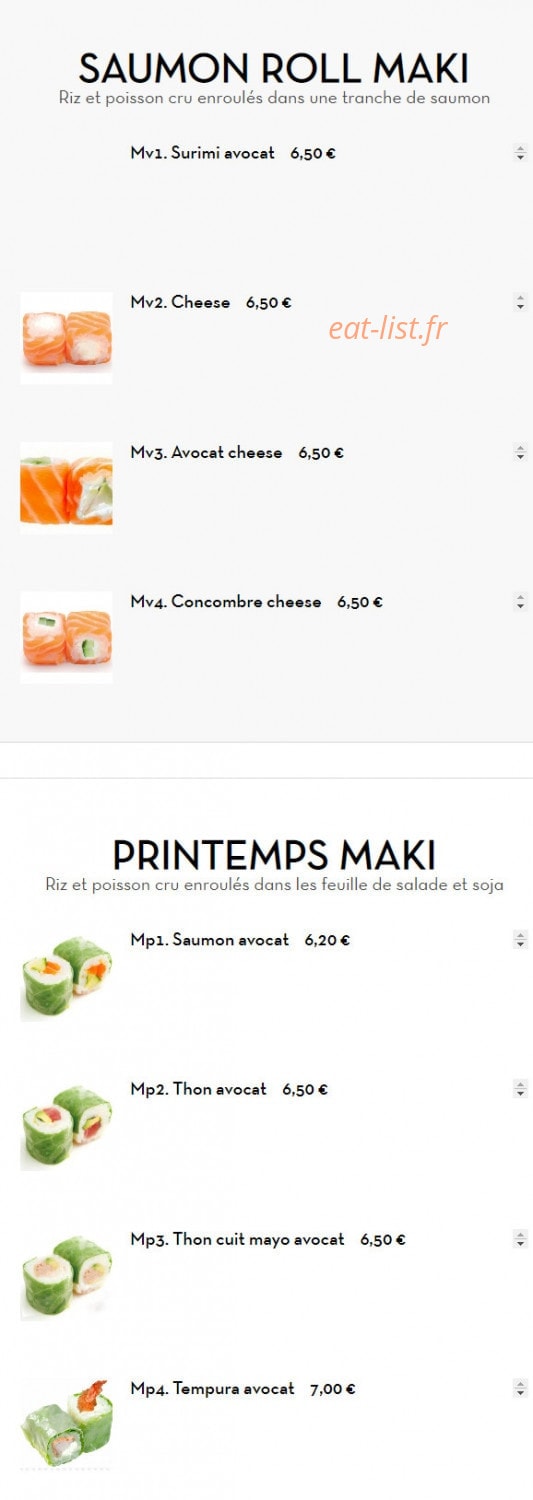 Hoki Sushi — carte page 15