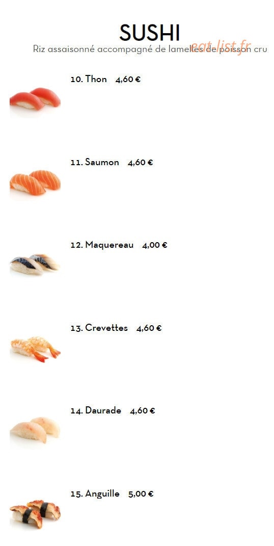 Hoki Sushi — carte page 11