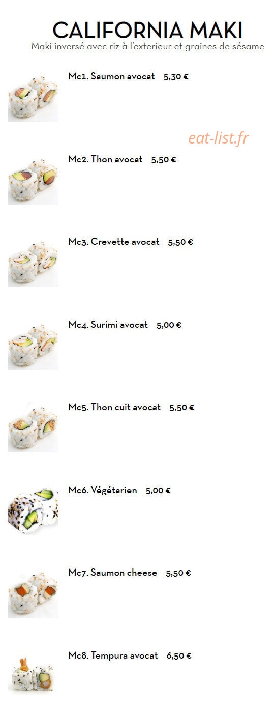 Hoki Sushi — carte page 14