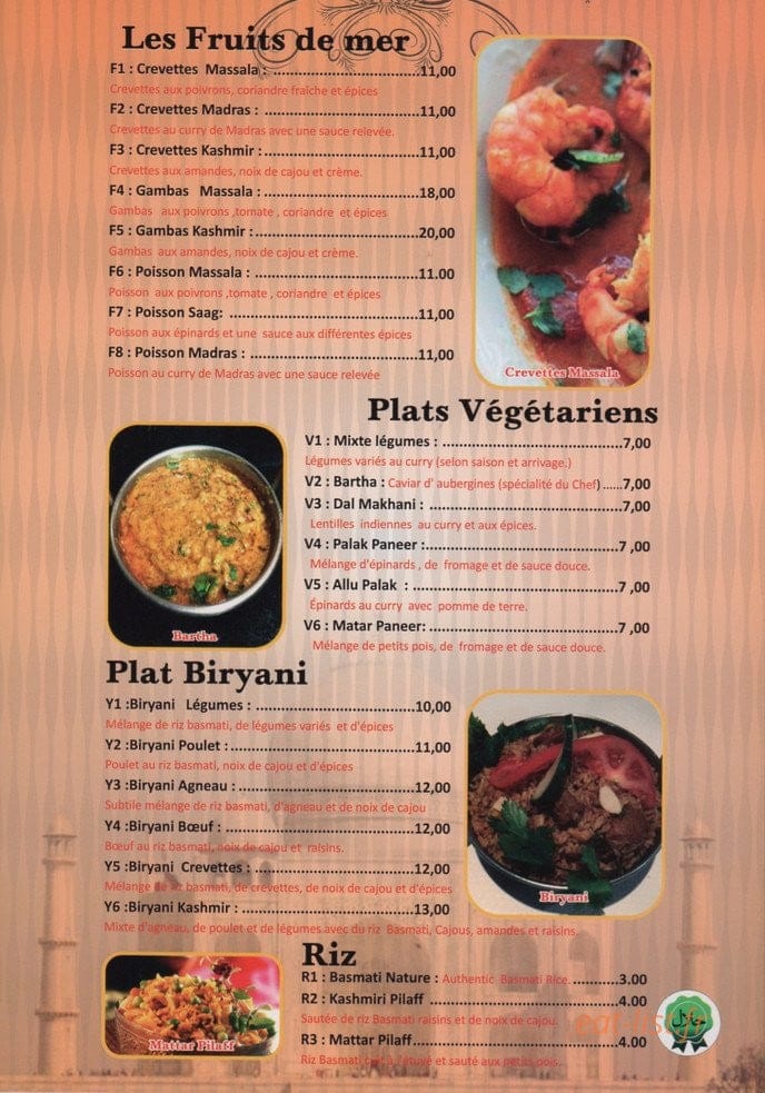 Kashmir Palace — carte page 4