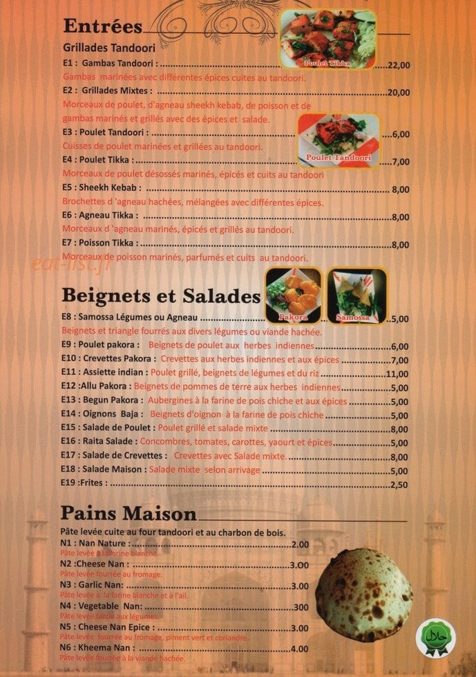 Kashmir Palace — carte page 2