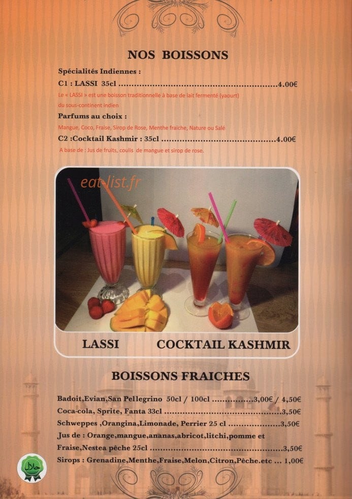 Kashmir Palace — carte page 8