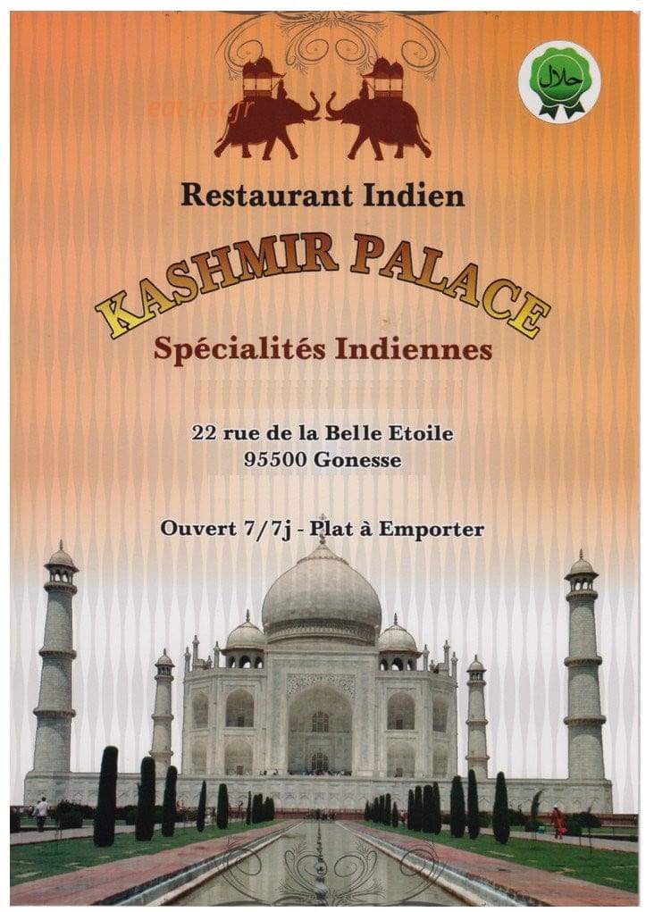 Kashmir Palace — carte page 1