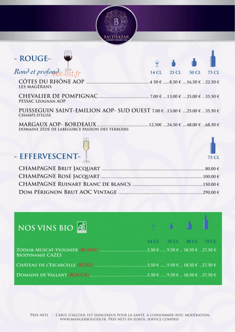 Le Balthazar — carte page 6