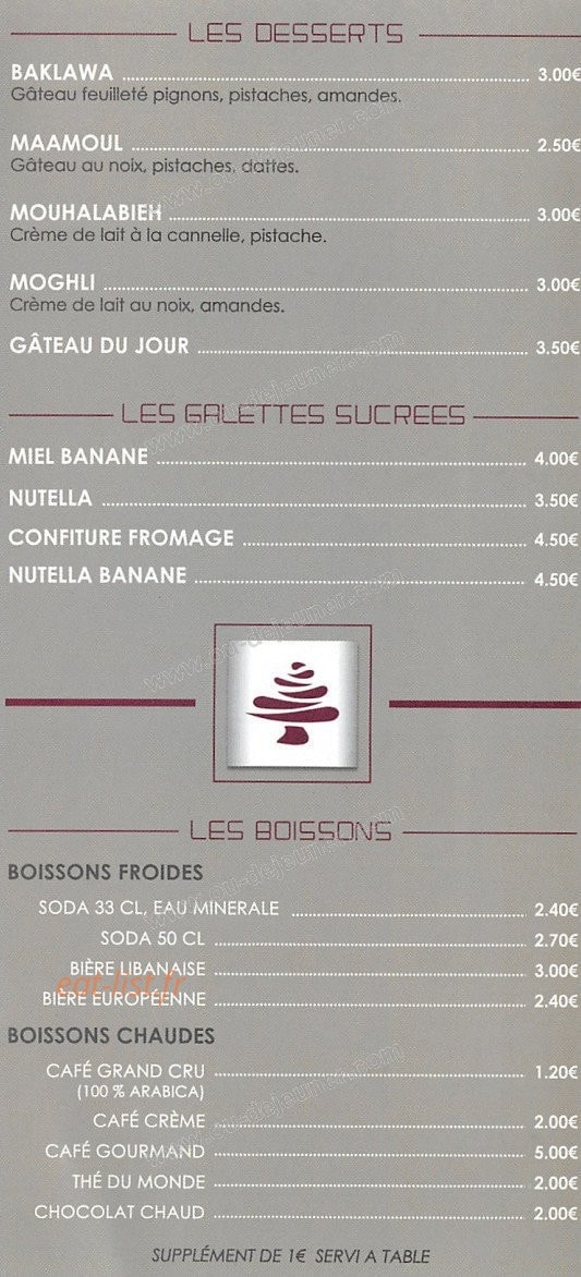 Le Libanais — carte page 5