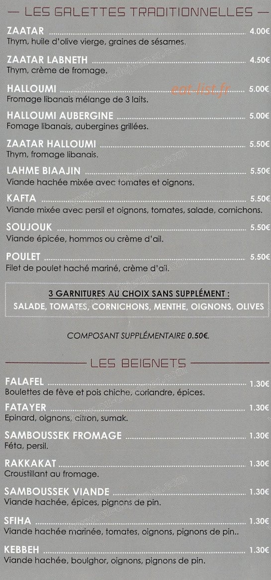Le Libanais — carte page 2