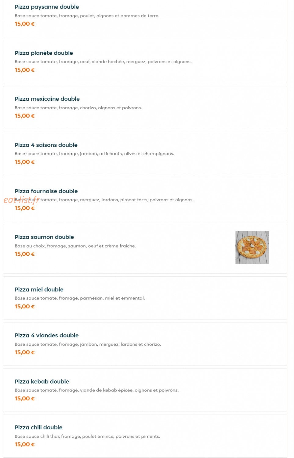 Pizza Express — carte page 8
