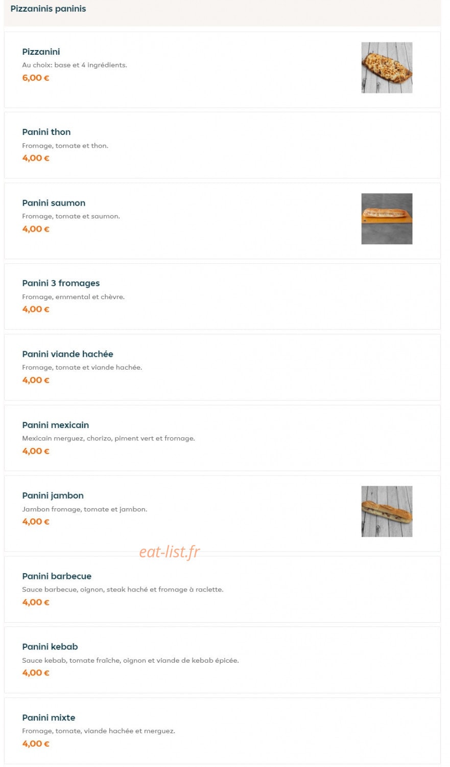 Pizza Express — carte page 2