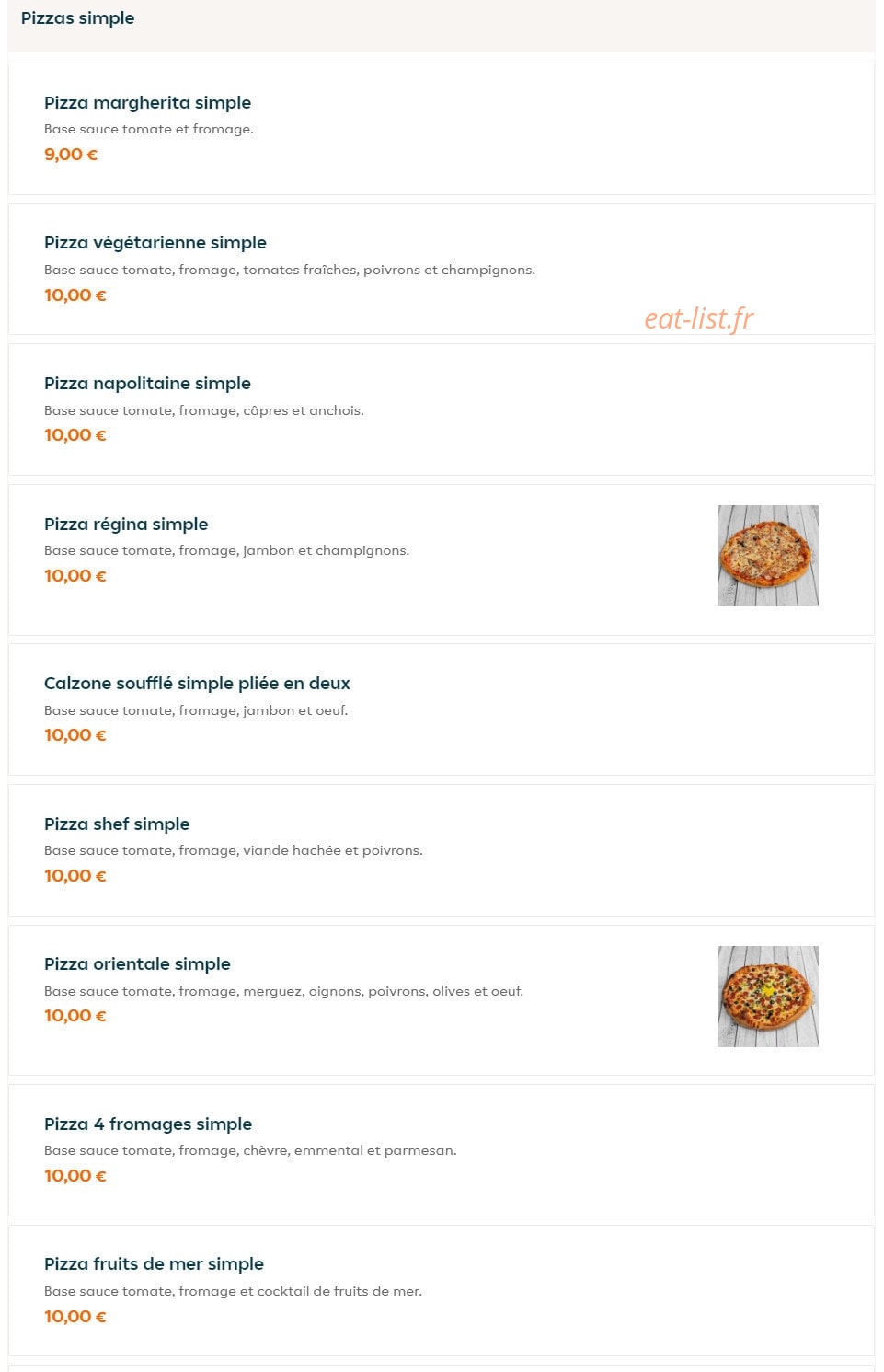 Pizza Express — carte page 4