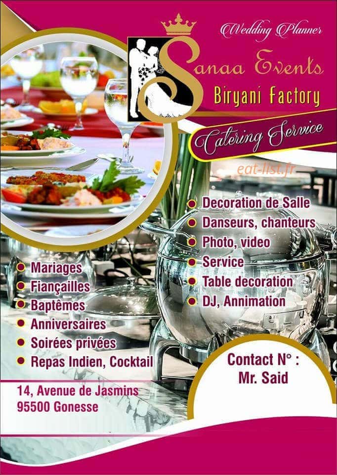 Sanaa Biryani Factory — carte page 1