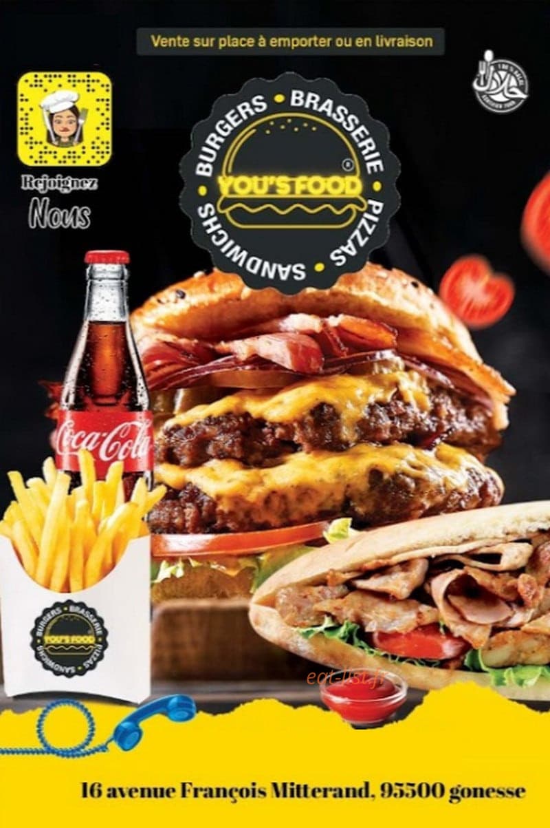You’s Food — carte page 1