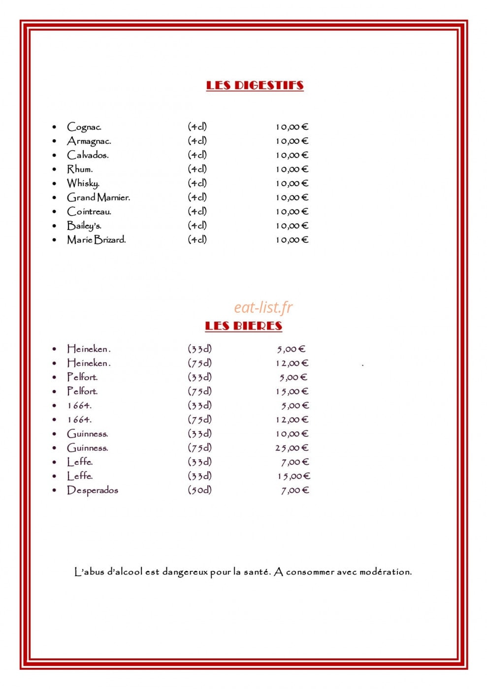 Cabaret Mangrove — carte page 7