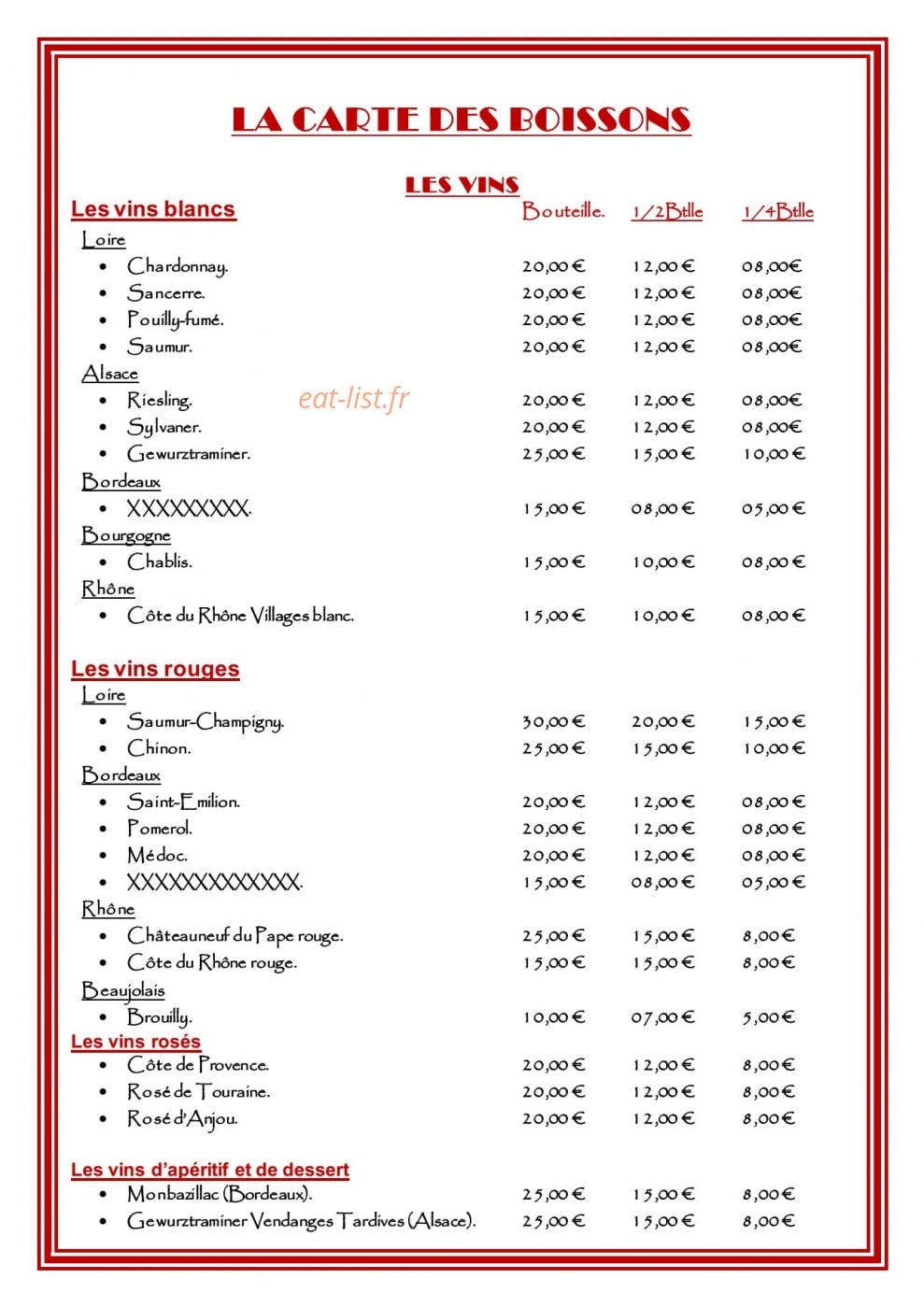 Cabaret Mangrove — carte page 5