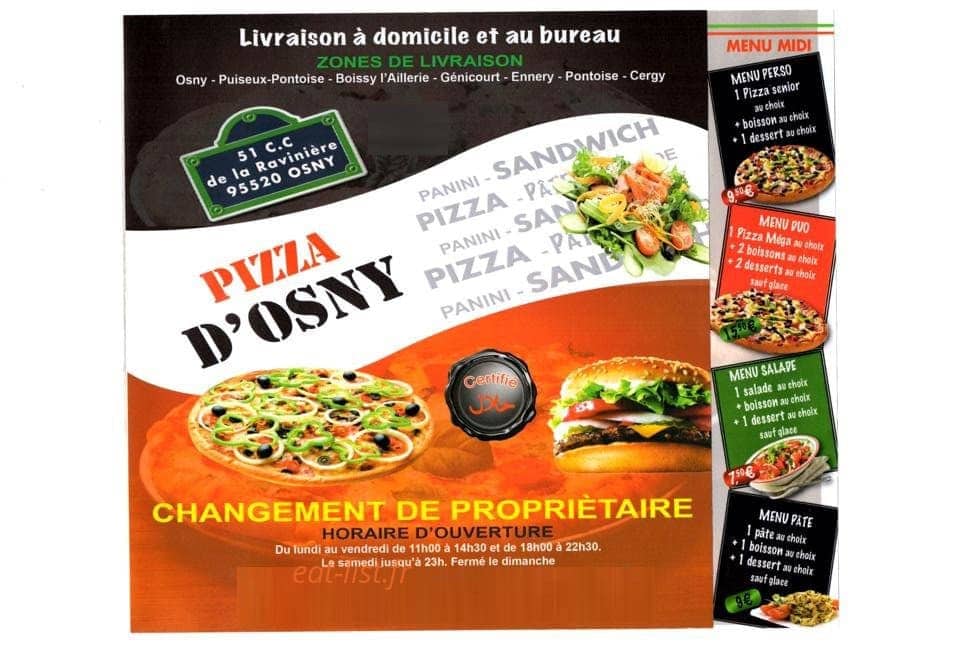 Pizza d'osny — carte page 1