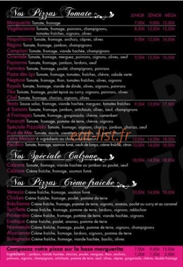 Pizza des Lys — carte page 5