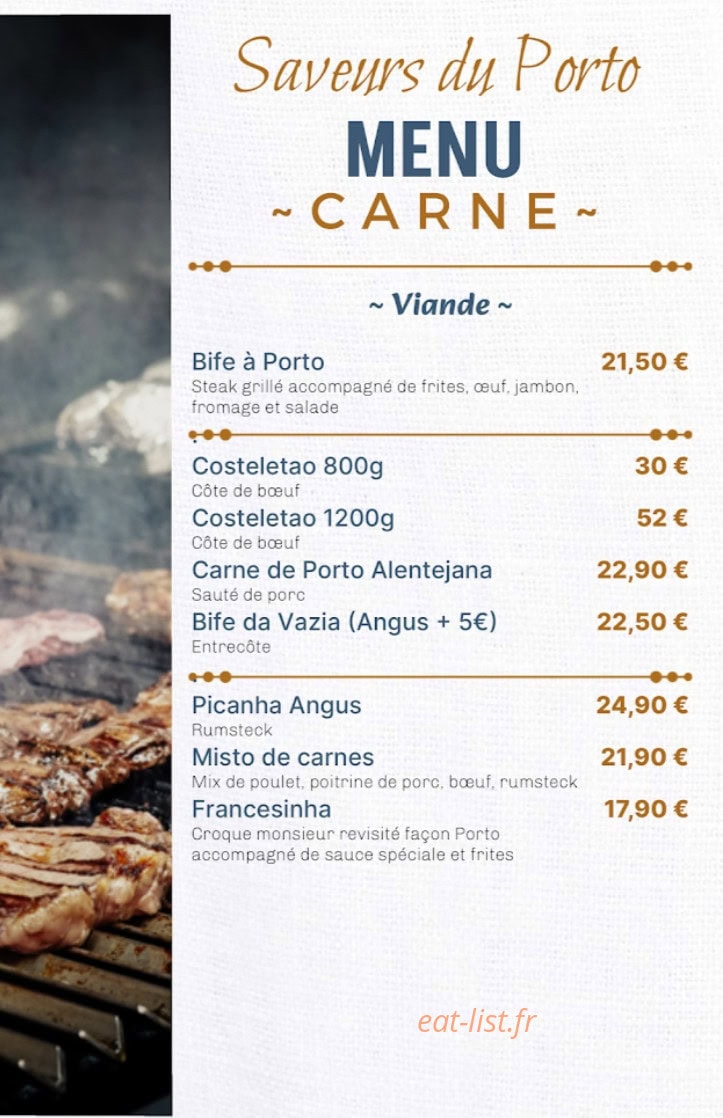 Saveurs du Porto — carte page 3