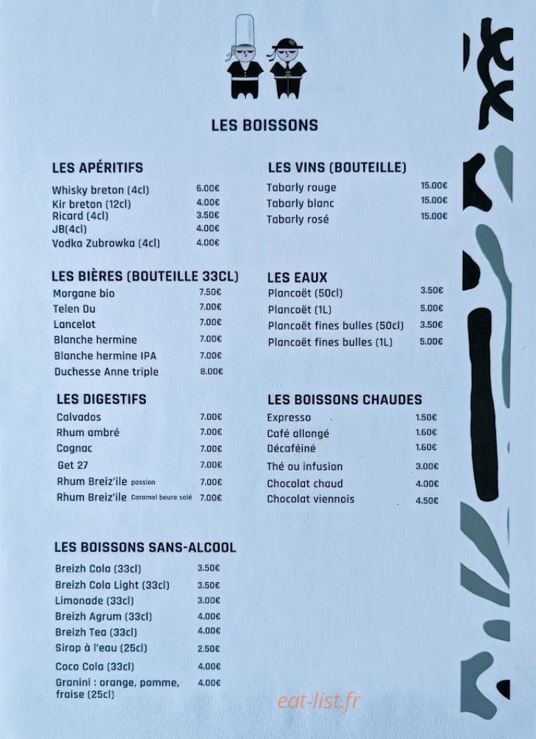 Crêperie du Parc — carte page 4