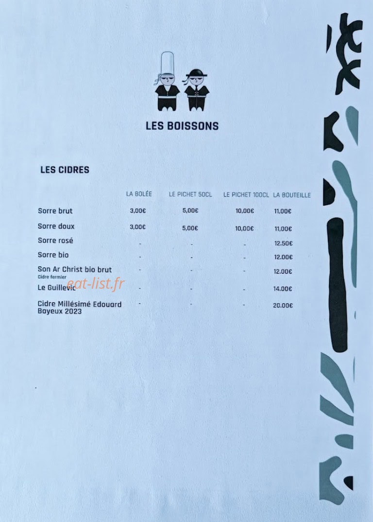 Crêperie du Parc — carte page 3