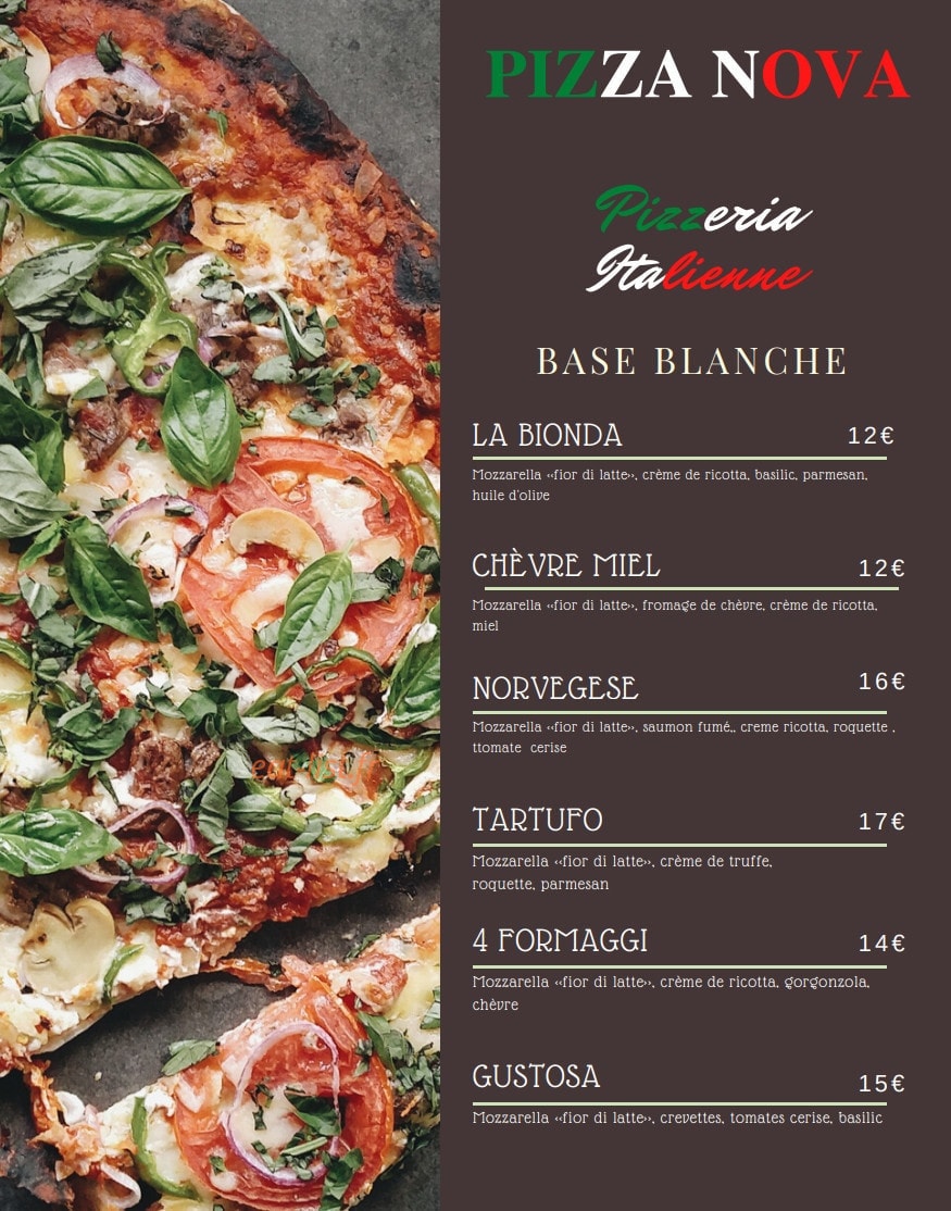 Pizza Nova — carte page 2