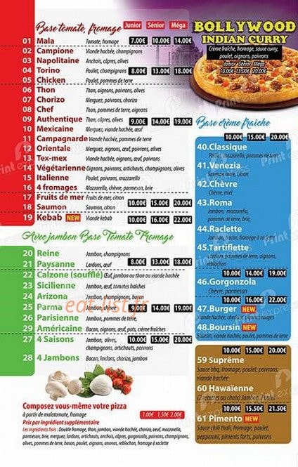 Rapido Pizza — carte page 3