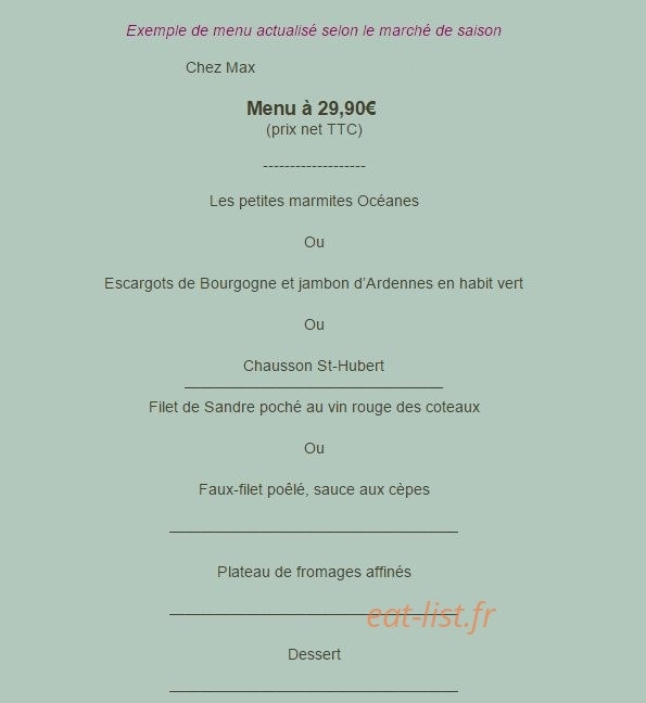Chez Max — carte page 3