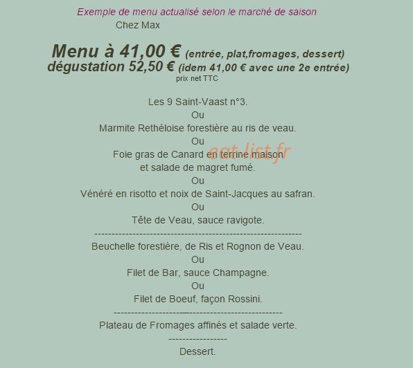 Chez Max — carte page 4