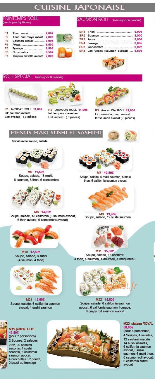 Sushi & Chinois — carte page 4