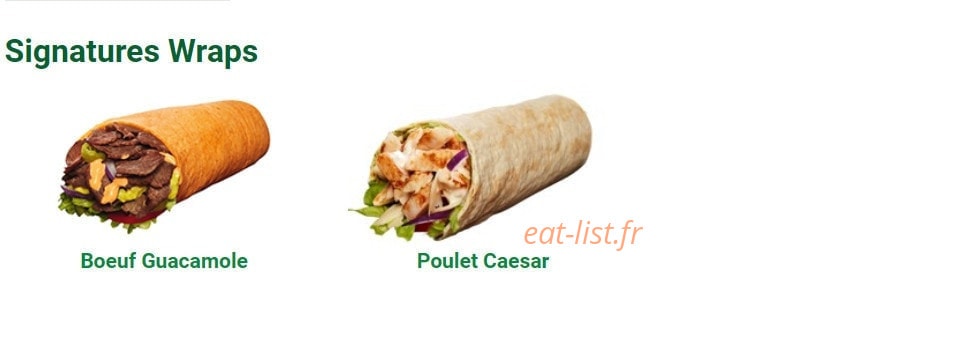 Subway — carte page 2
