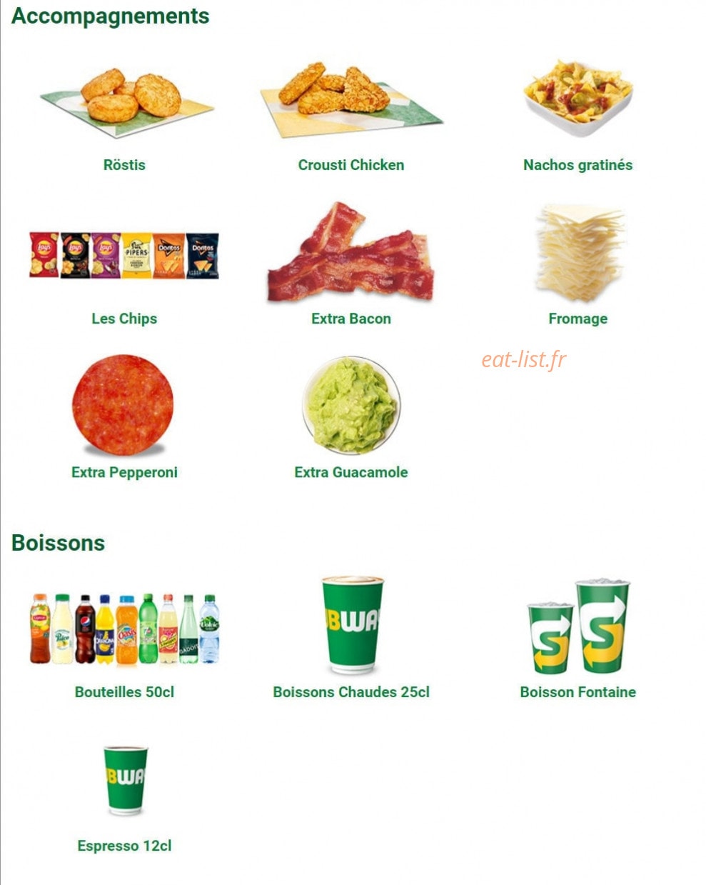 Subway — carte page 6