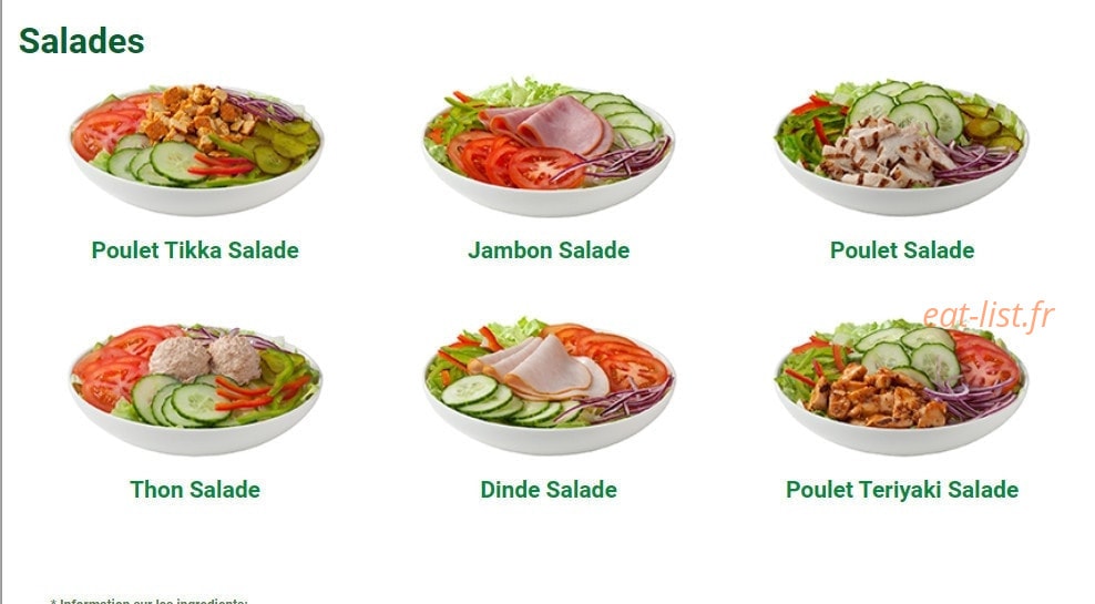 Subway — carte page 3