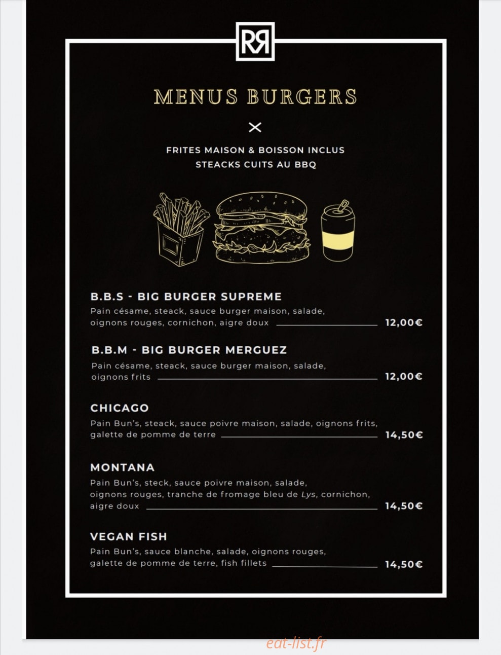 Regal Resto — carte page 1