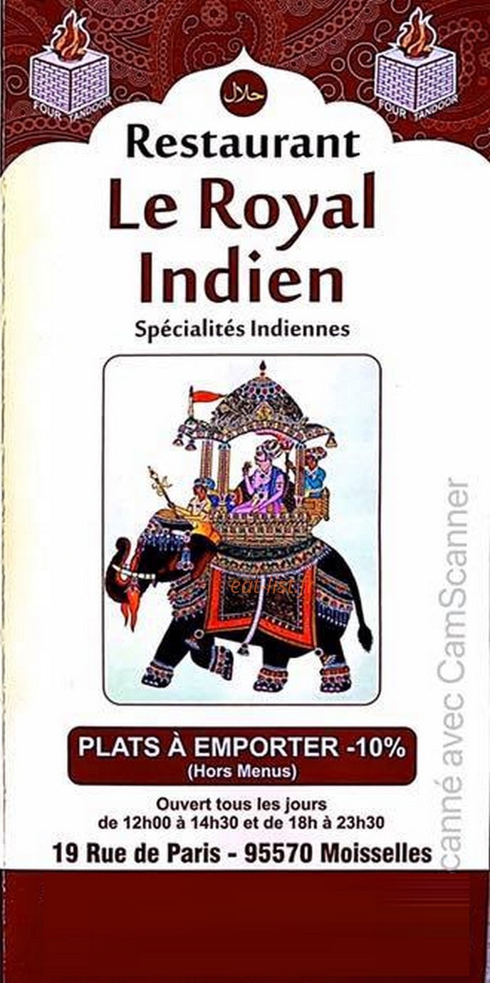 Le Royal Indien — carte page 1