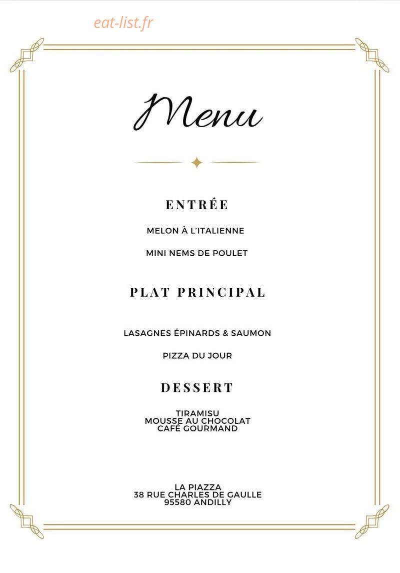 La Piazza — carte page 1