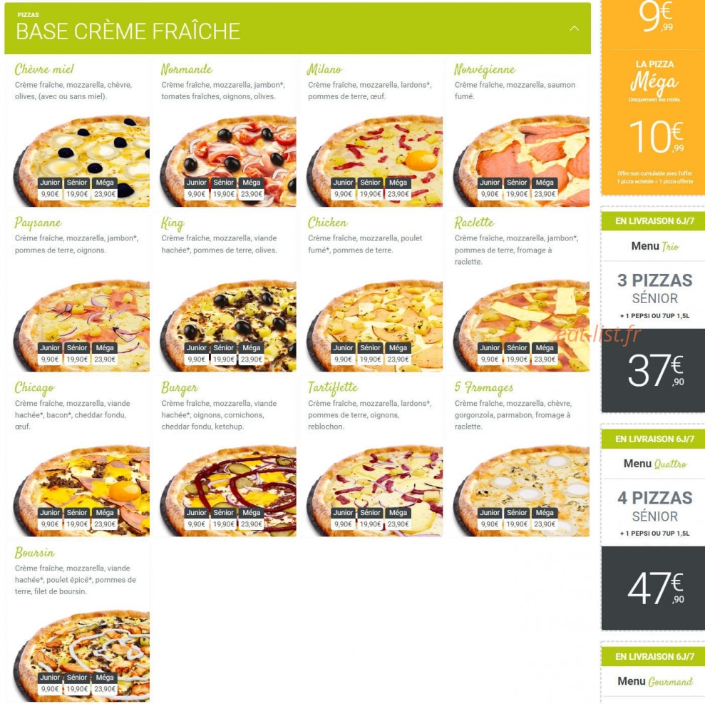 Pizza King — carte page 2