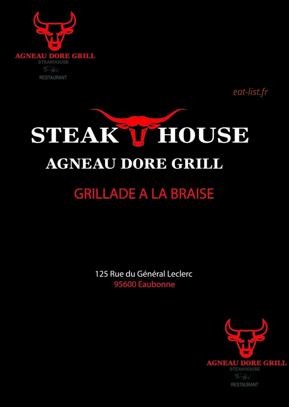 Agneau doré grill — carte page 1