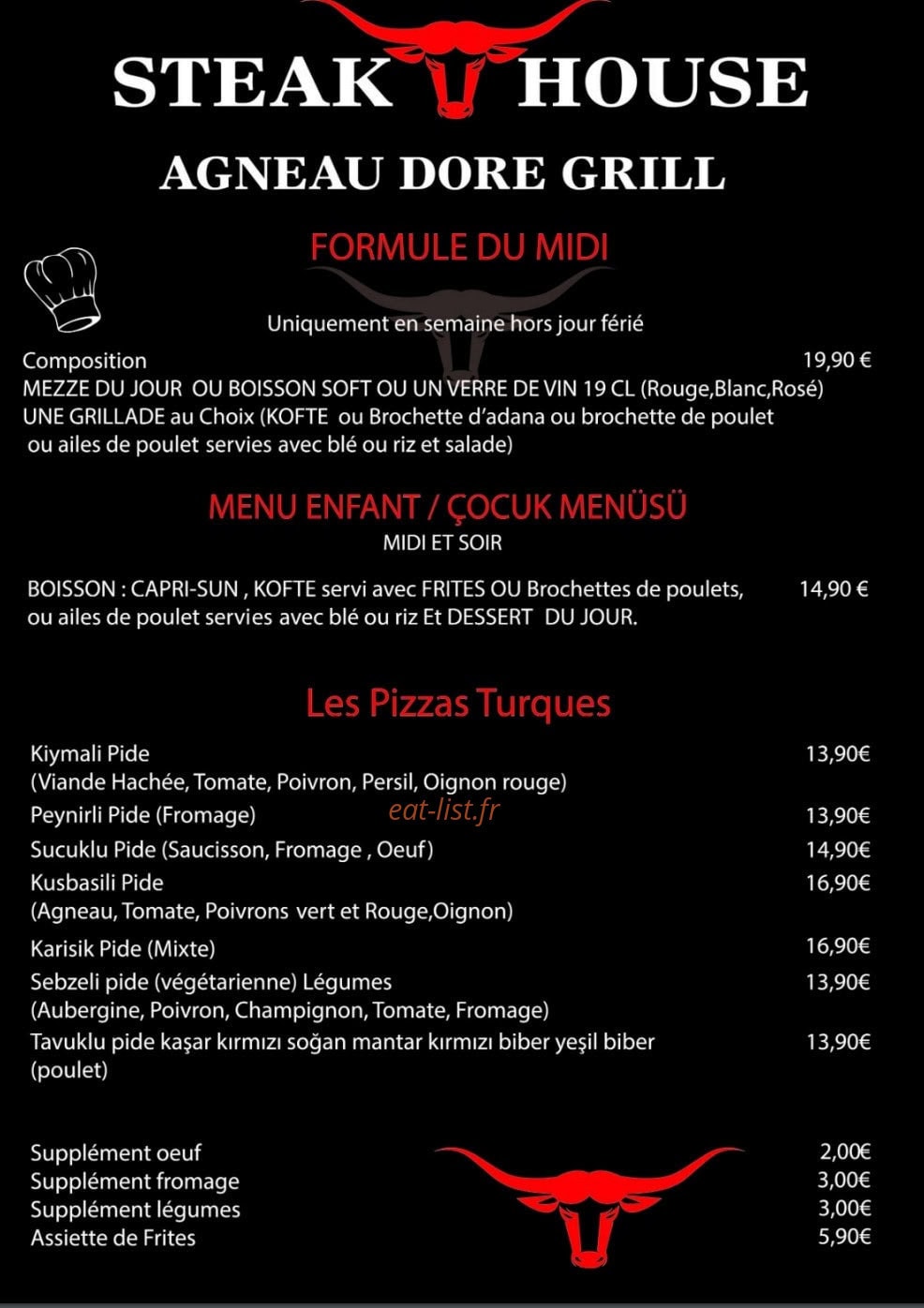 Agneau doré grill — carte page 3