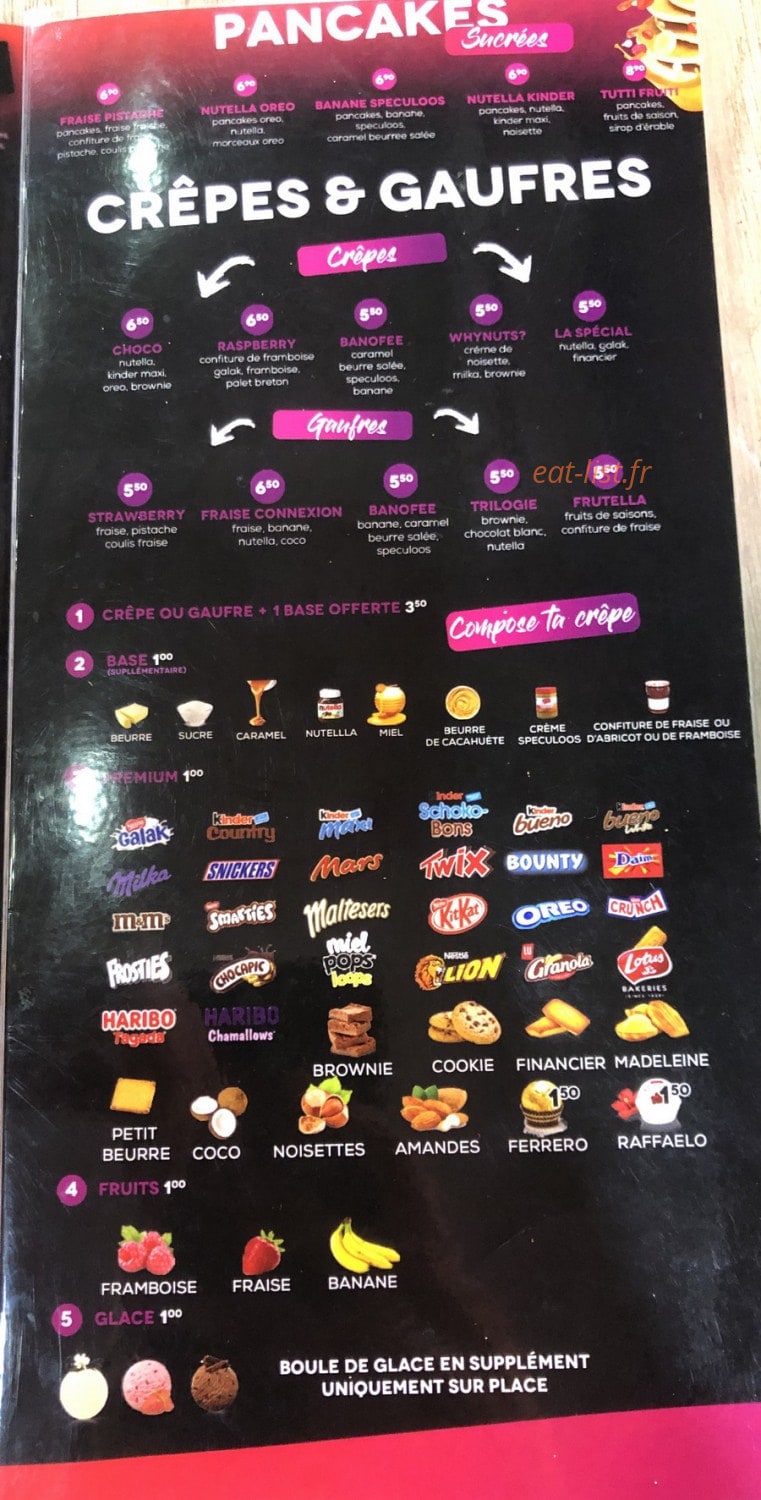 Mister Pancakes — carte page 1
