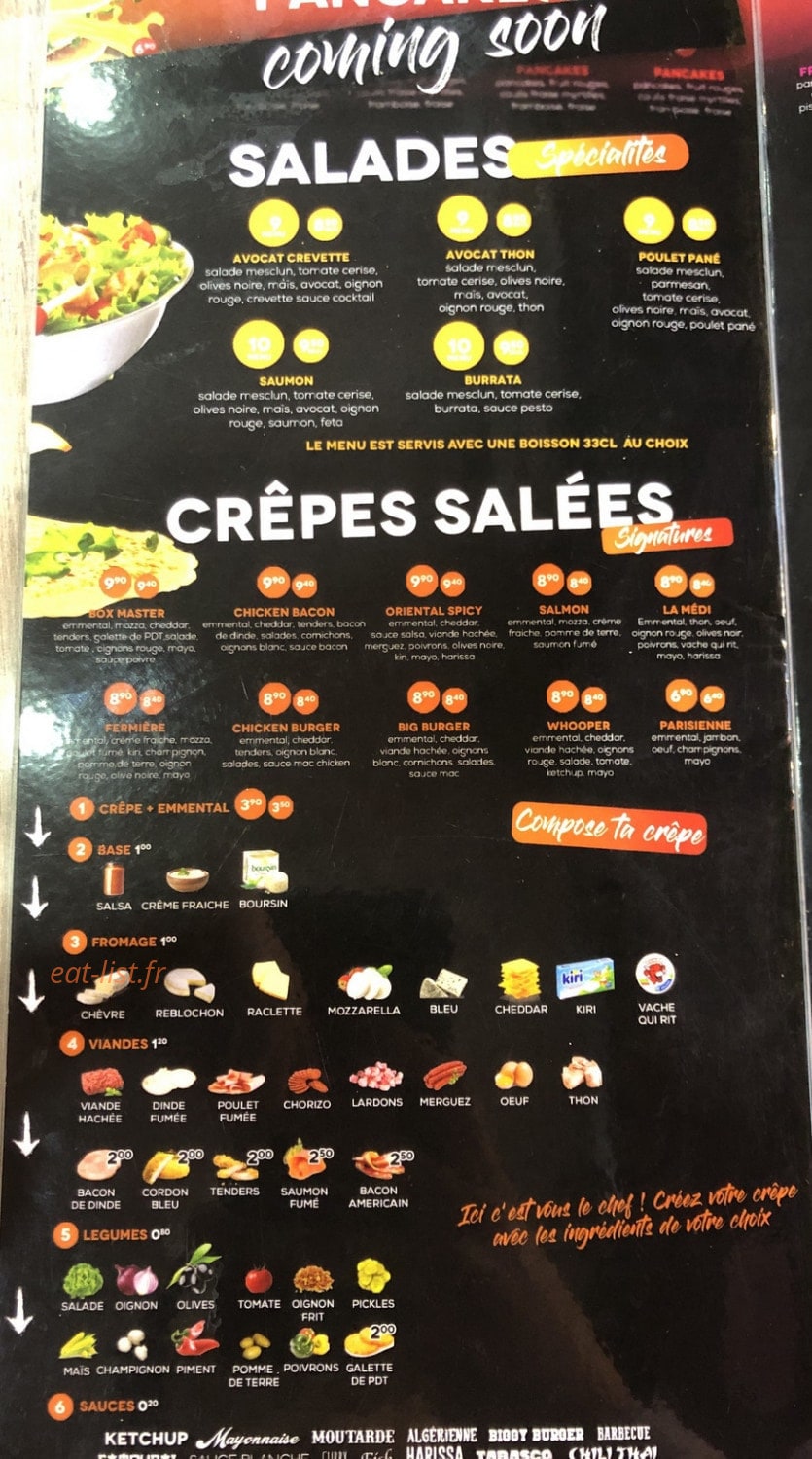 Mister Pancakes — carte page 2