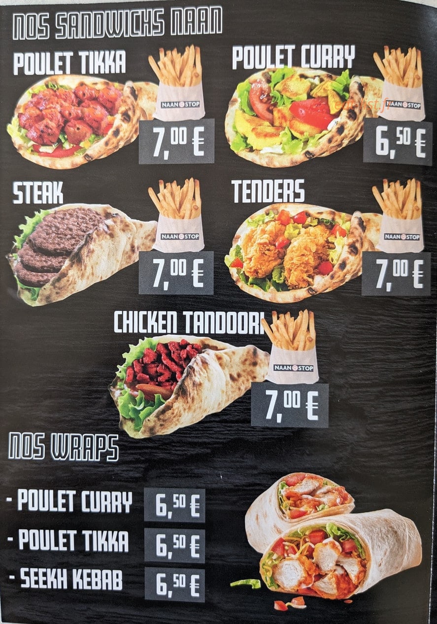 Naan stop — carte page 2
