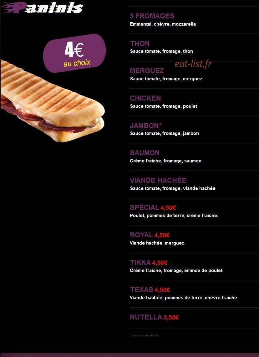New Chicken Pizza — carte page 4