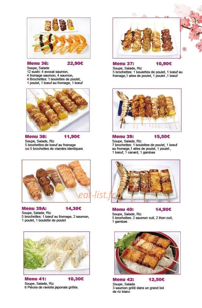 Carte et menu de Okynawa à Eaubonne — Menus