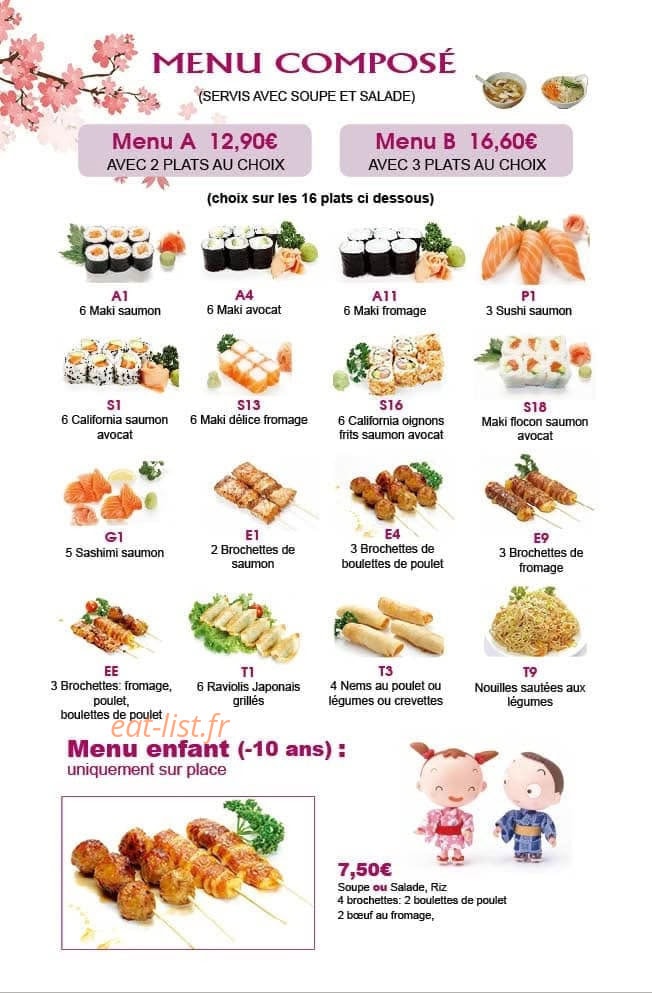 Carte et menu de Okynawa à Eaubonne — Menu composé