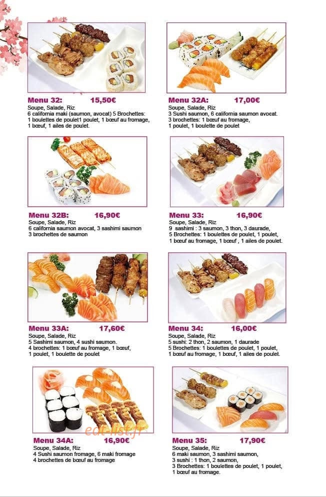 Carte et menu de Okynawa à Eaubonne — Menus