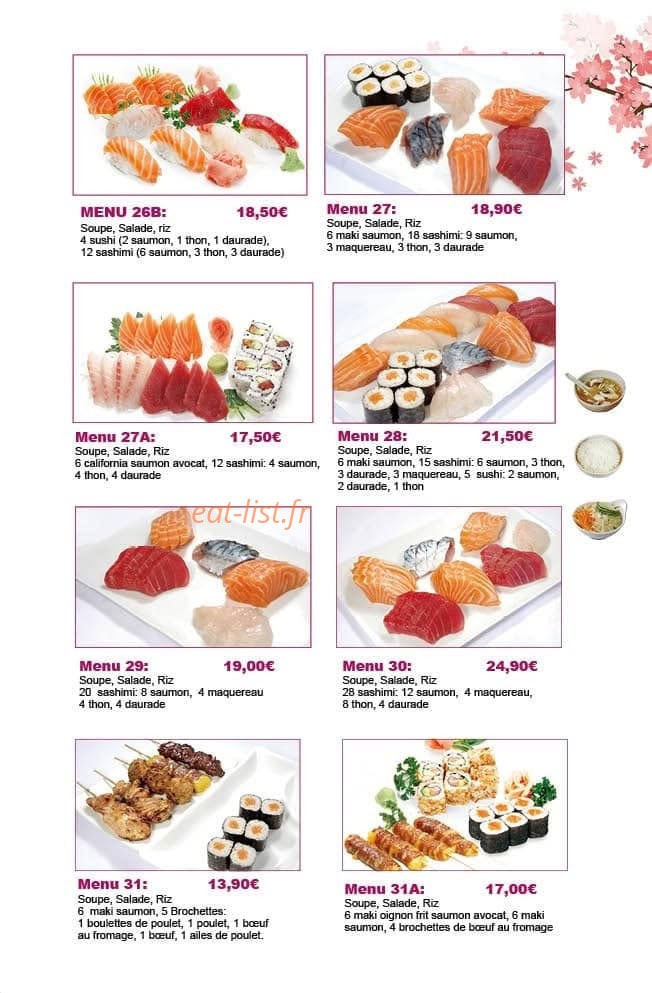 Carte et menu de Okynawa à Eaubonne — Menus
