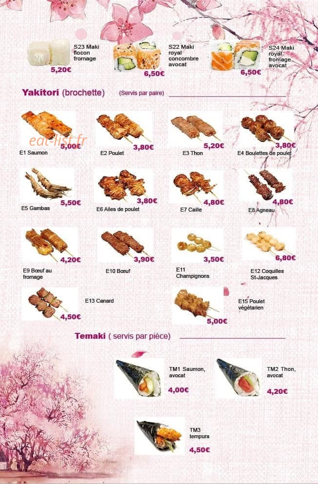Carte et menu de Okynawa à Eaubonne — Yakitori