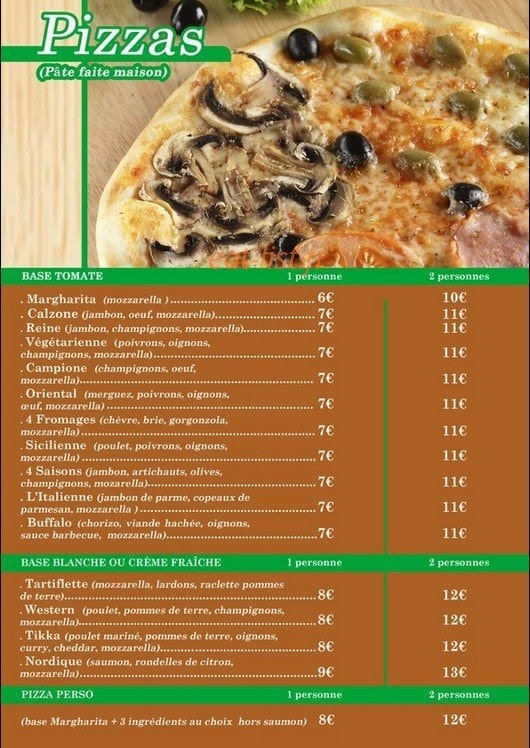Pizza Ginos — carte page 2