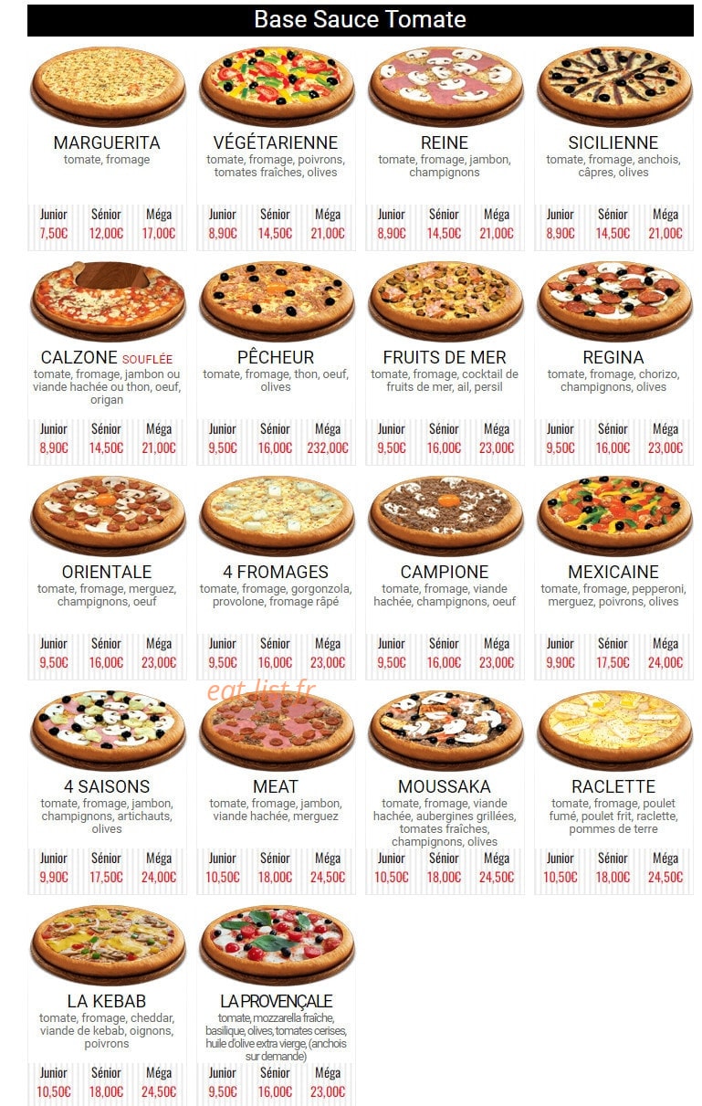 Poppies Pizza — carte page 1