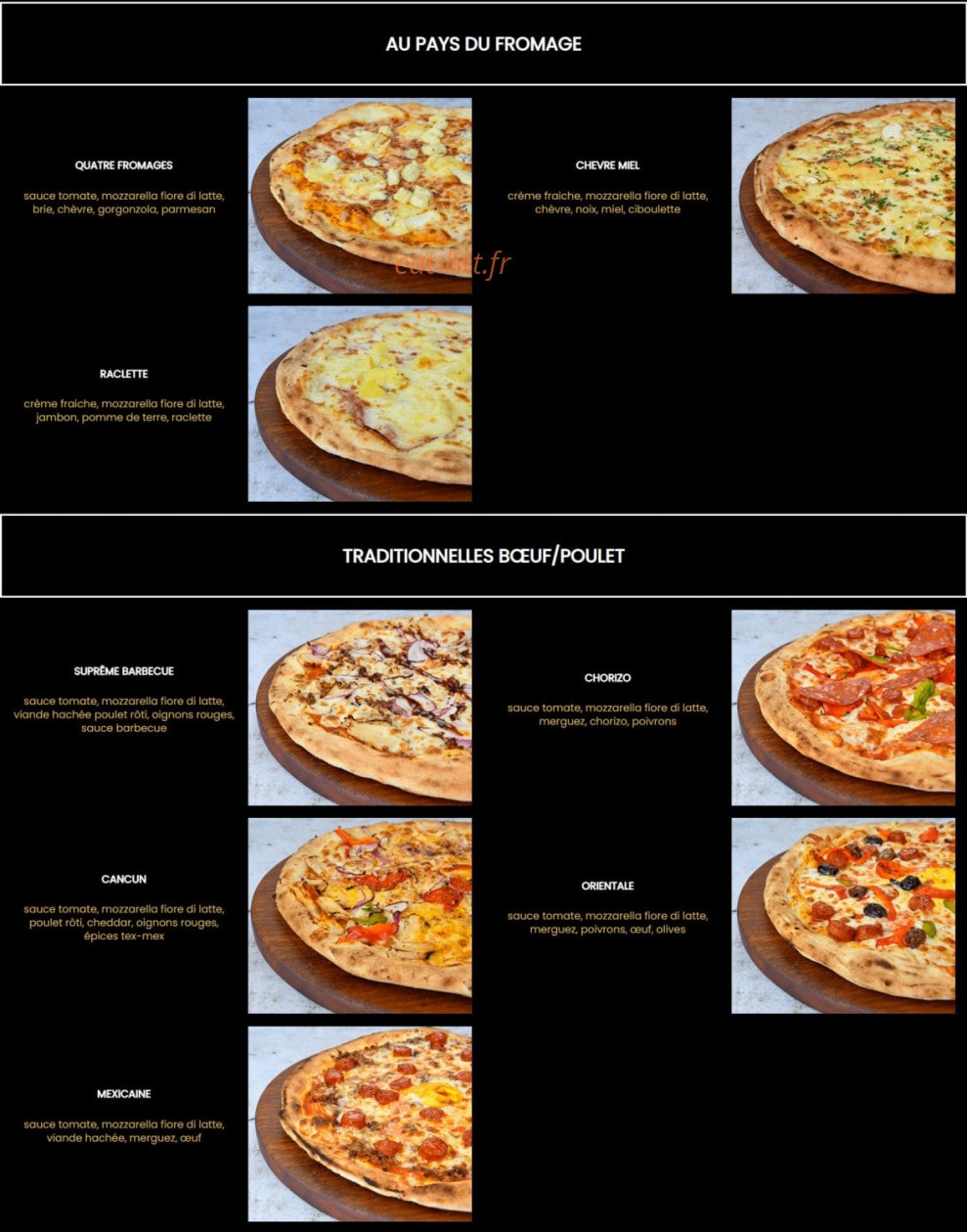 Univers Pizza — carte page 2